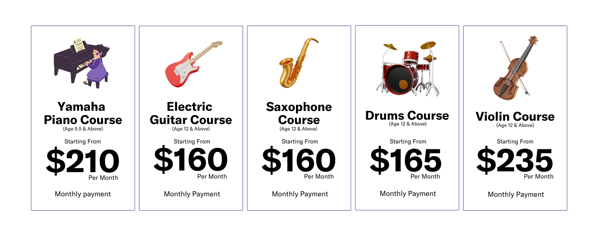 Piano lesson price